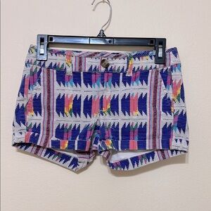American Eagle Outfitters Multicolor Aztec MIDI Stretch 3” Women Shorts, size 00